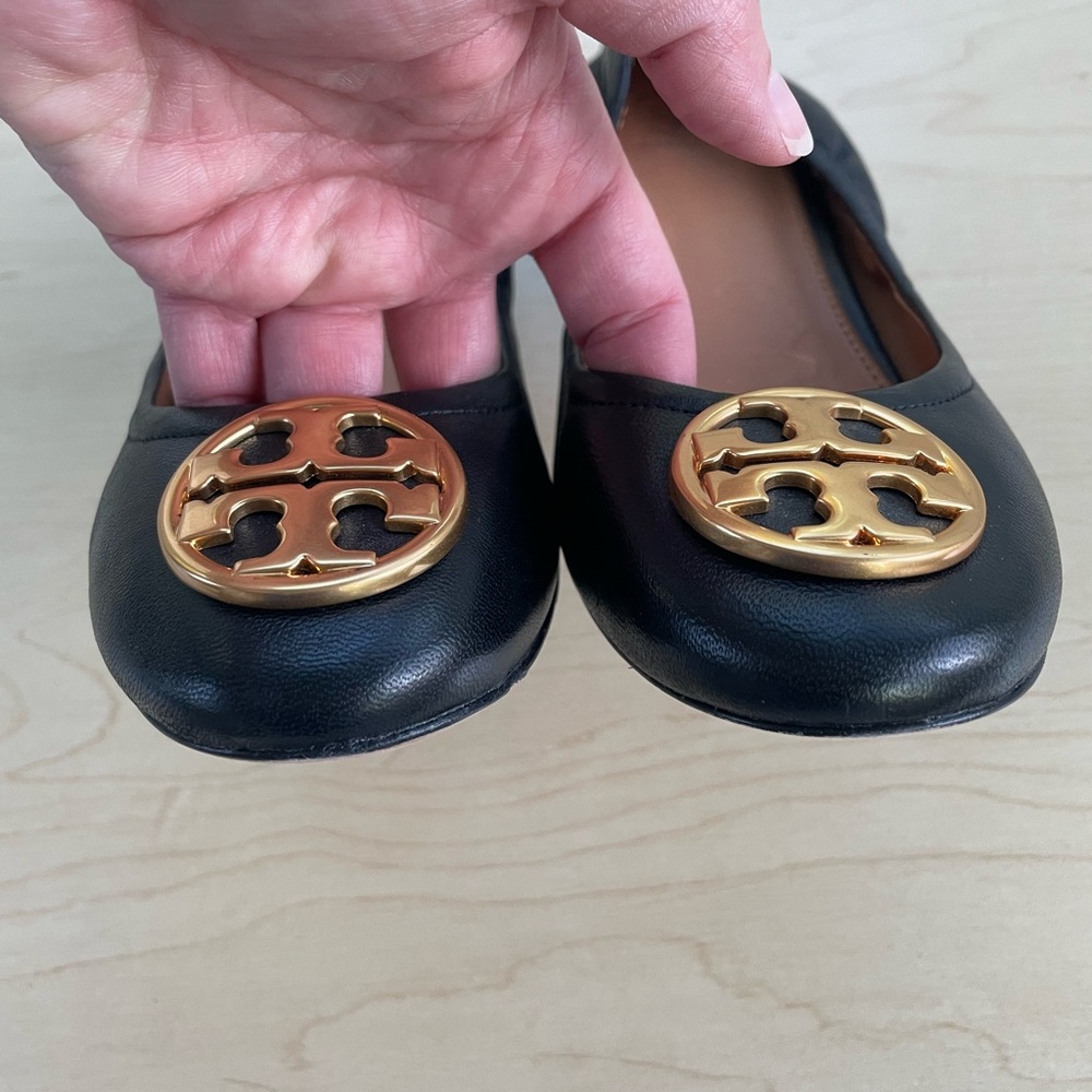 Tory Burch Benton 2 Ballet Scrunch Back Nappa Leather with heel - Picture 6 of 7